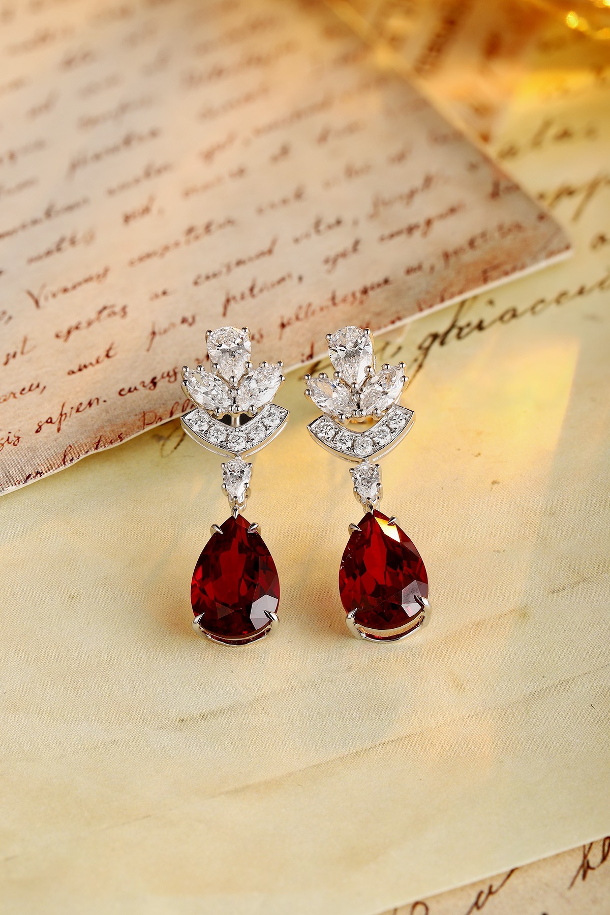 Elegant Ruby Drop Earrings