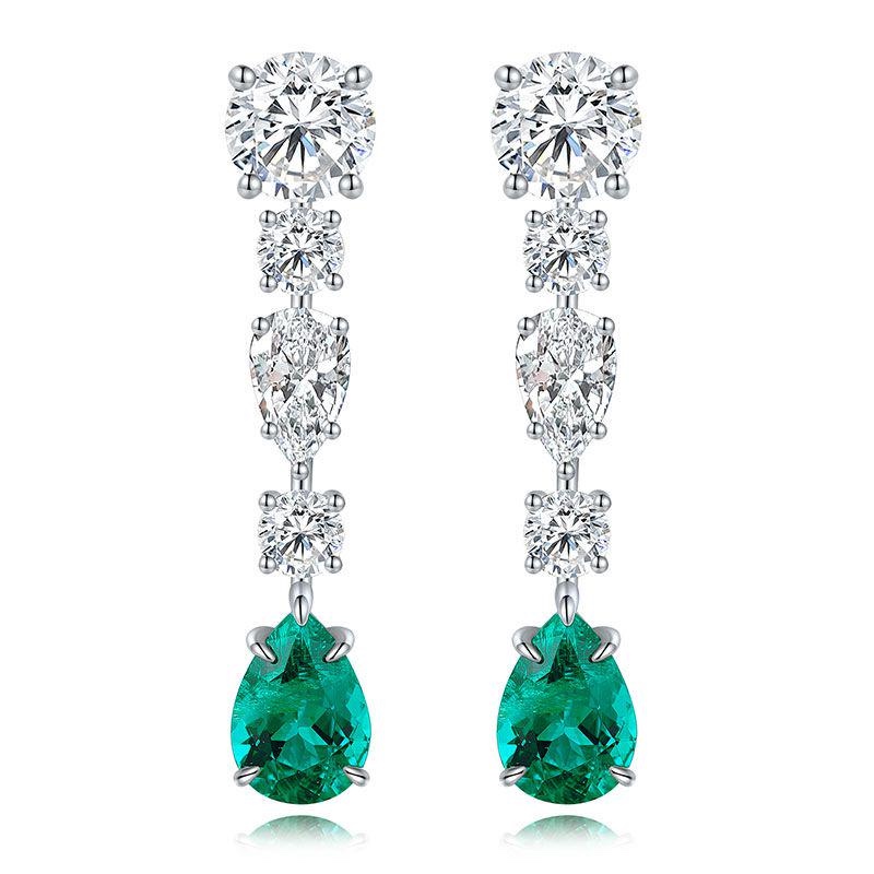Emerald and Diamond Drop Earrings