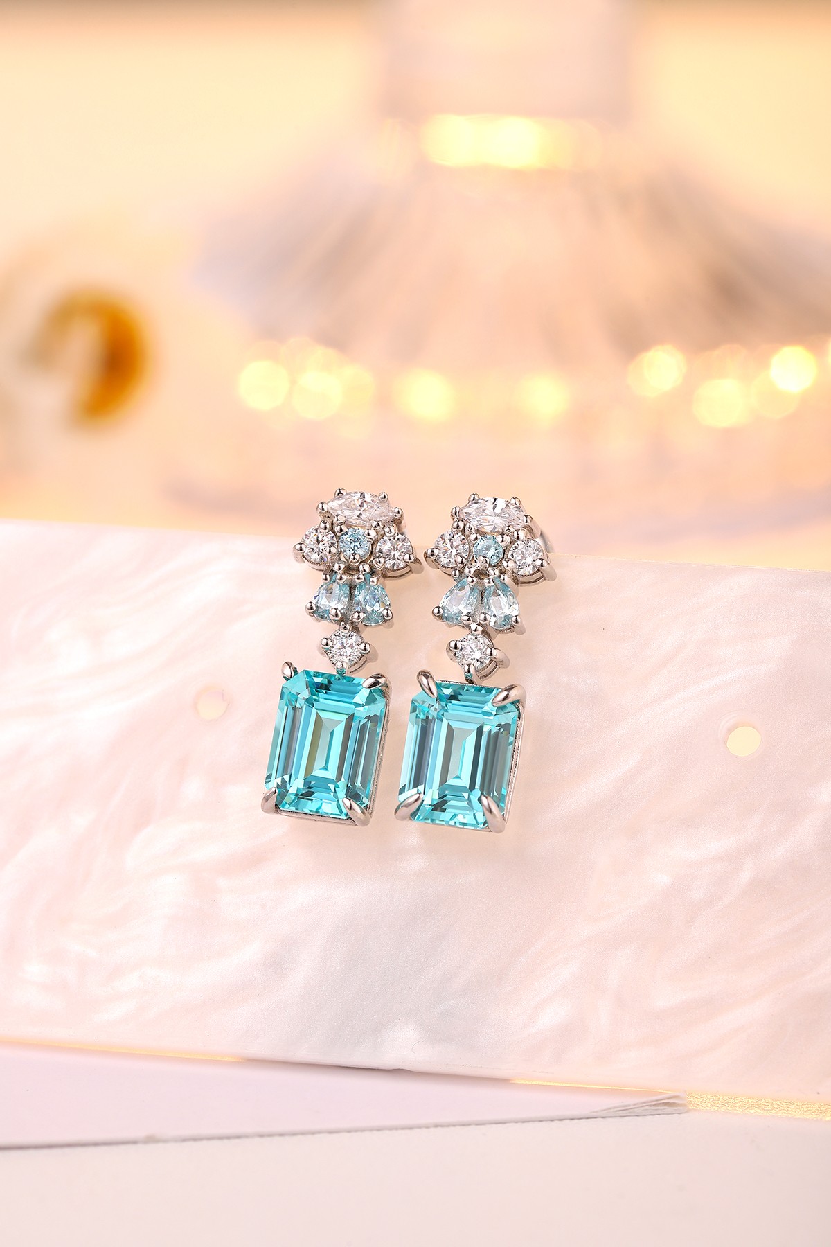 Elegant Aquamarine Drop Earrings