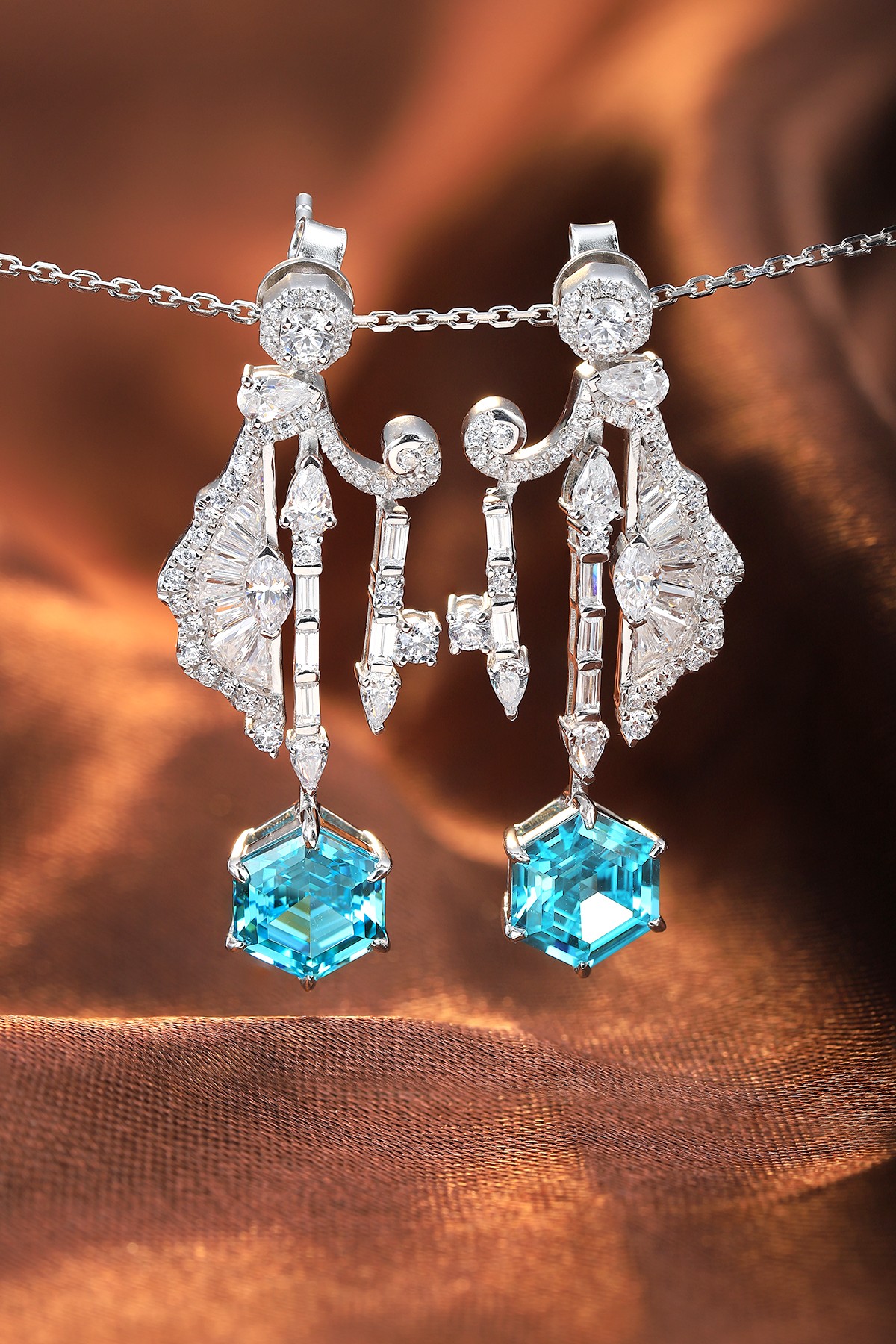 Art Deco Key Pendant Necklace