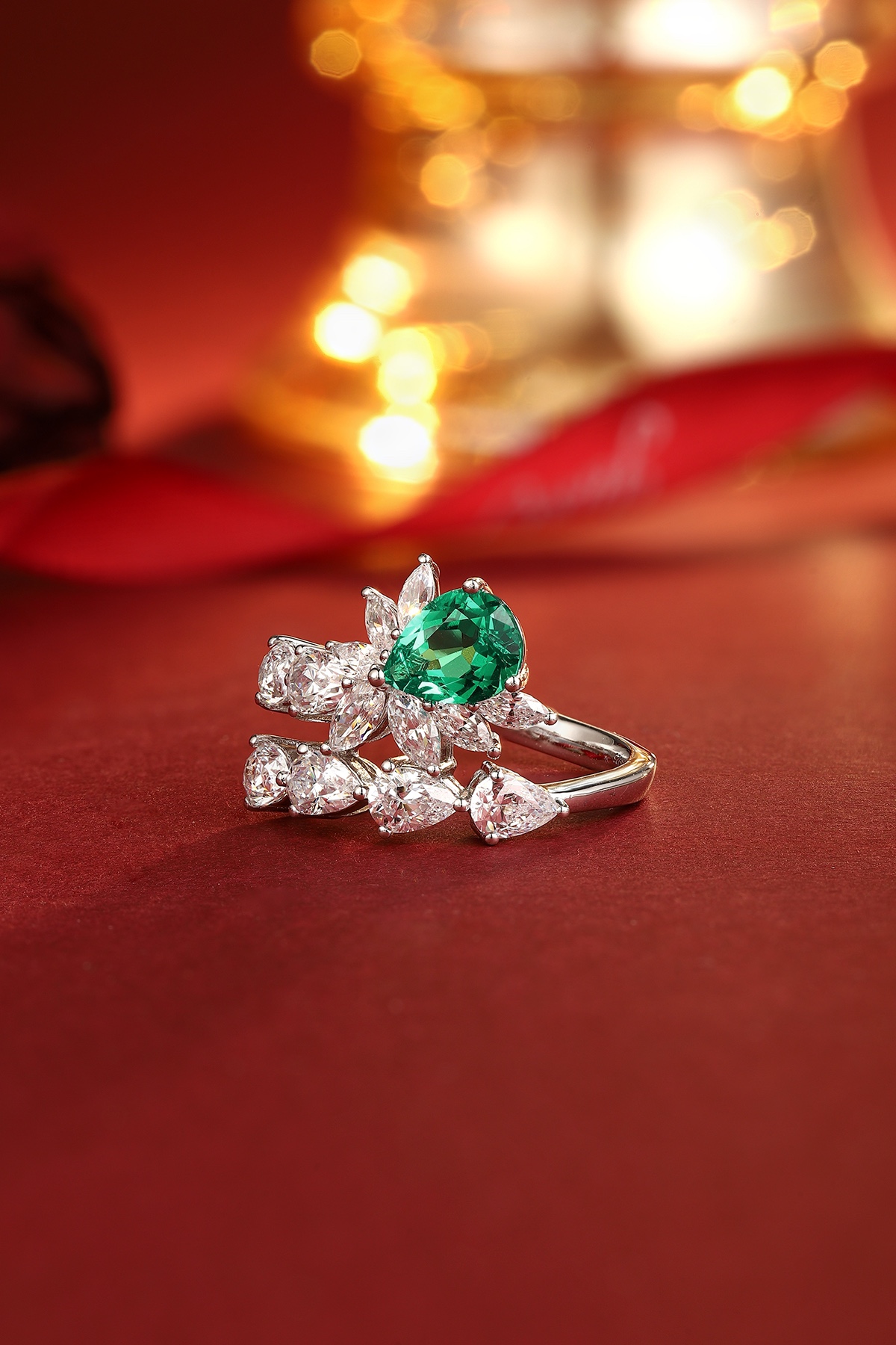 Emerald and Diamond Ring