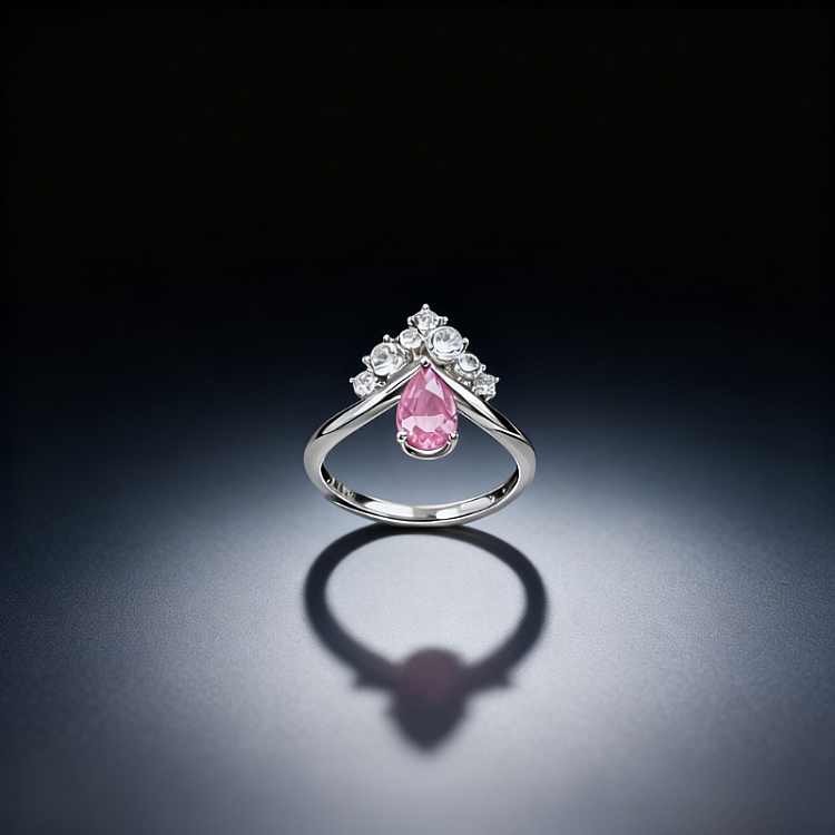 Pink Sapphire and Diamond Ring