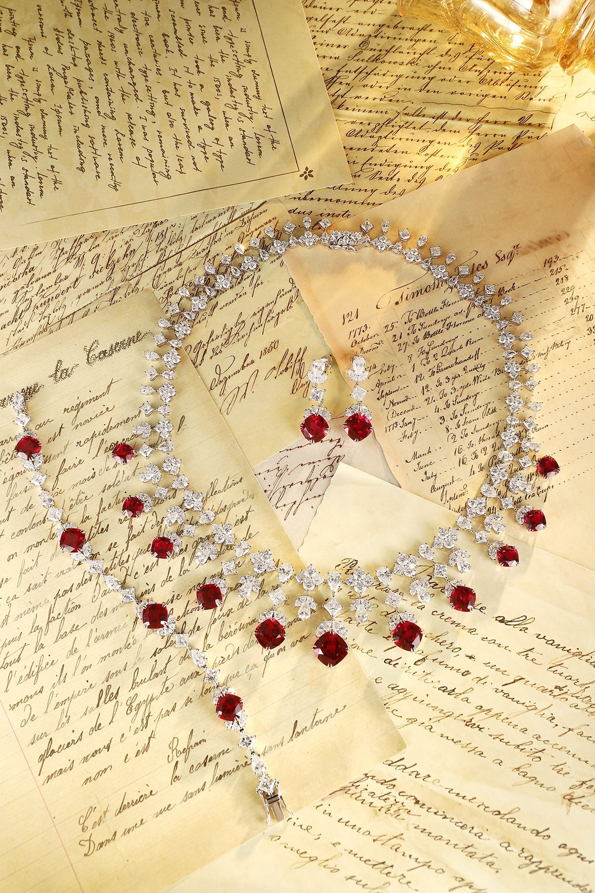Ruby and Diamond Jewelry Set