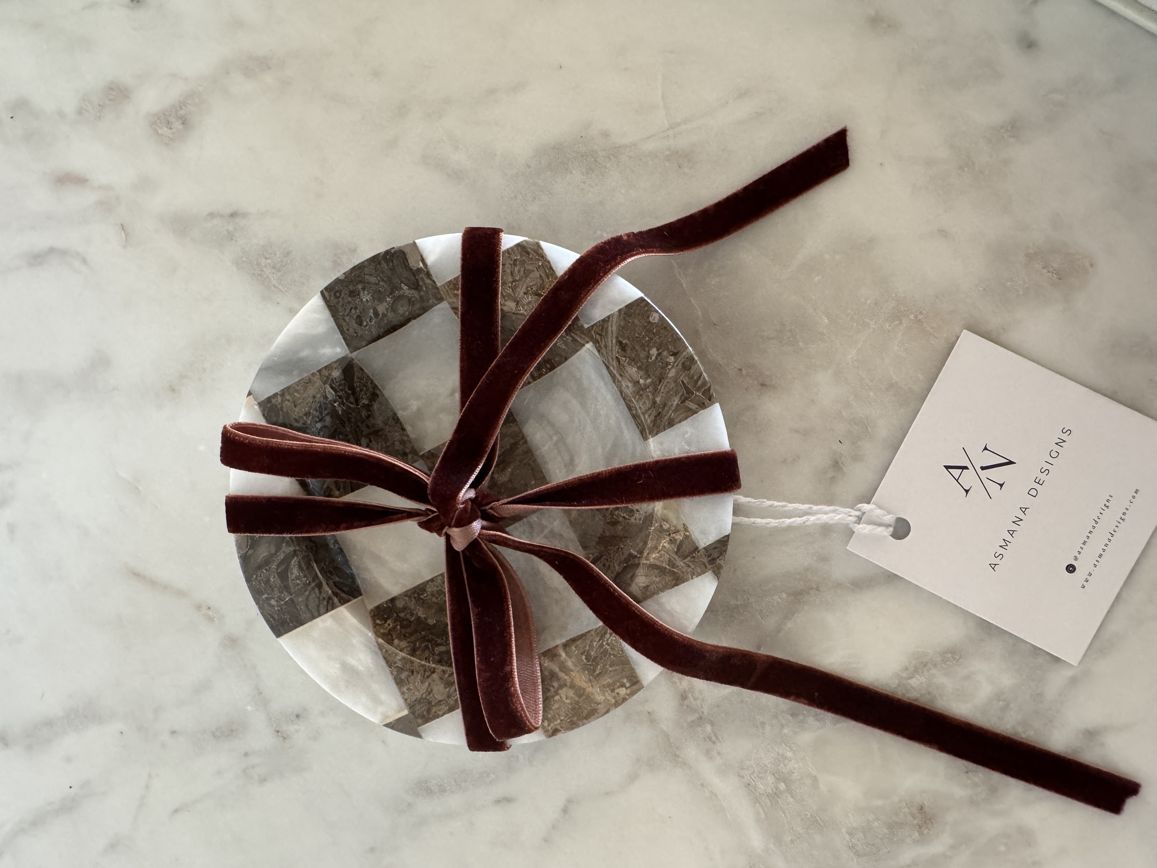 Marble Checkered Dish