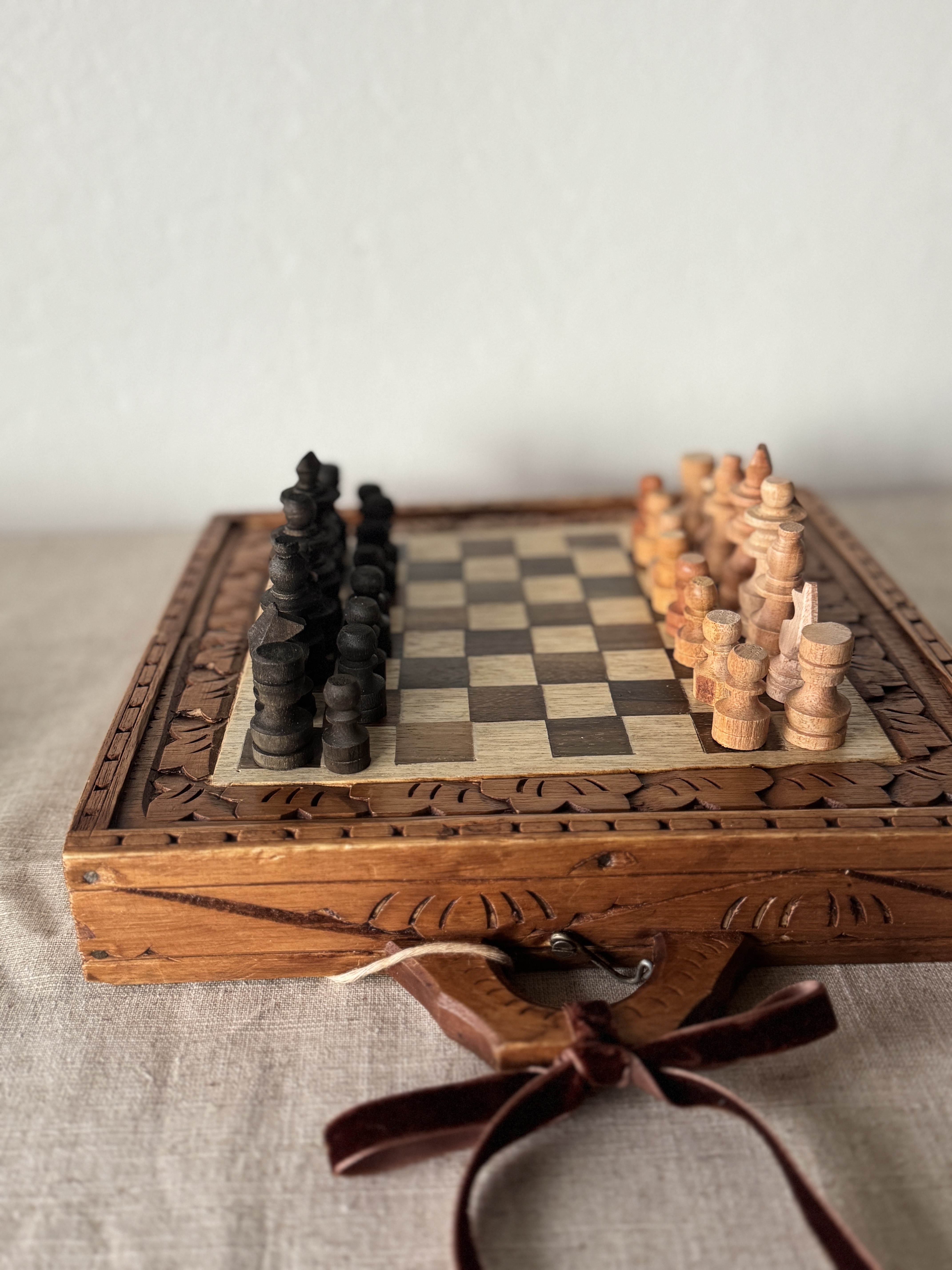 Handcrafted Wooden Chess Set Box
