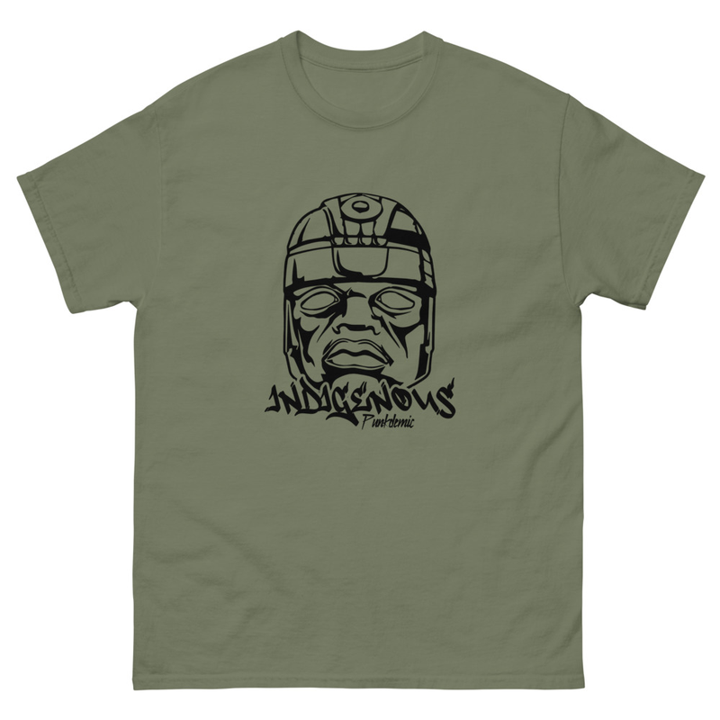 Punkdemic Olmec Unisex Men's & Women's Classic Tee Black Artwork
