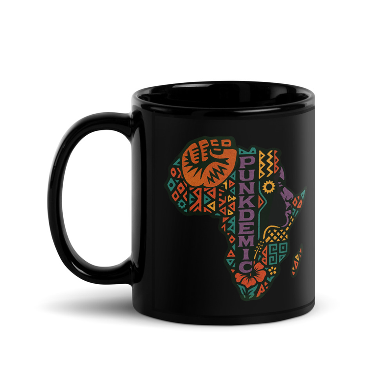 Black L' Afrique Glossy Mug
