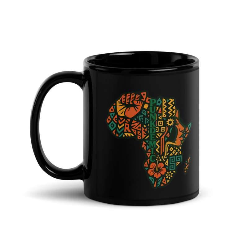 Black L' Afrique II Glossy Mug