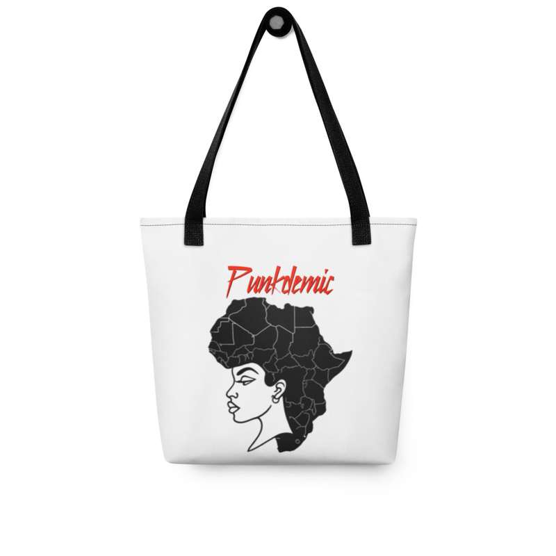 L' Afrique Tote Bag Black Handle