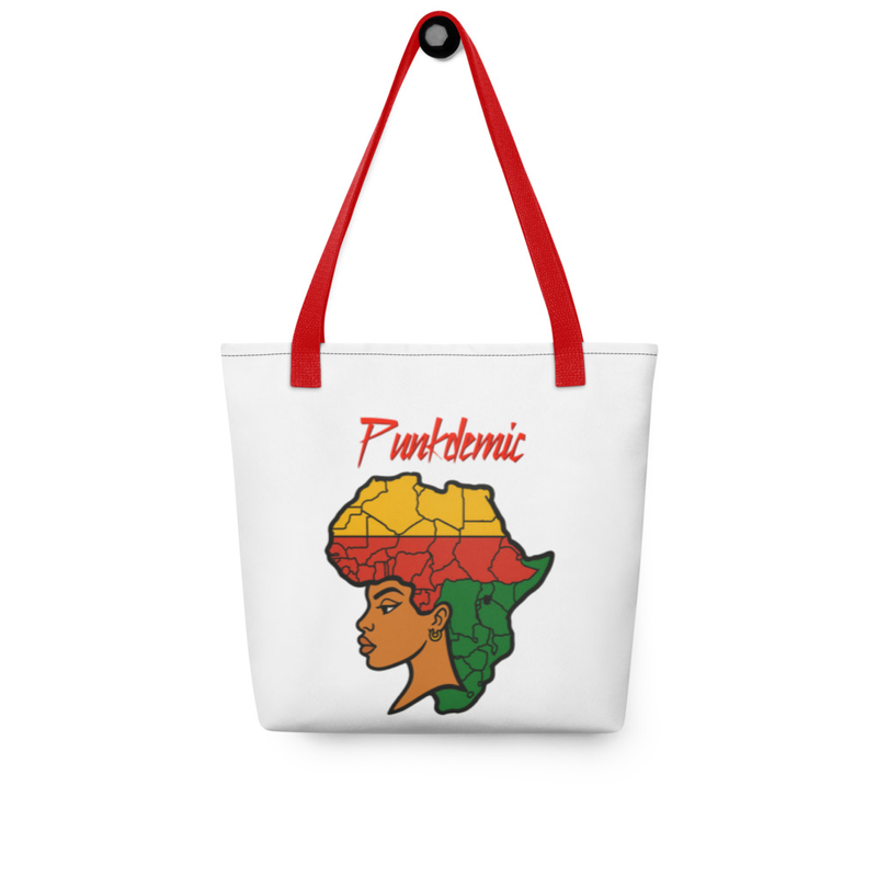 L' Afrique Tote Bag Red Handle