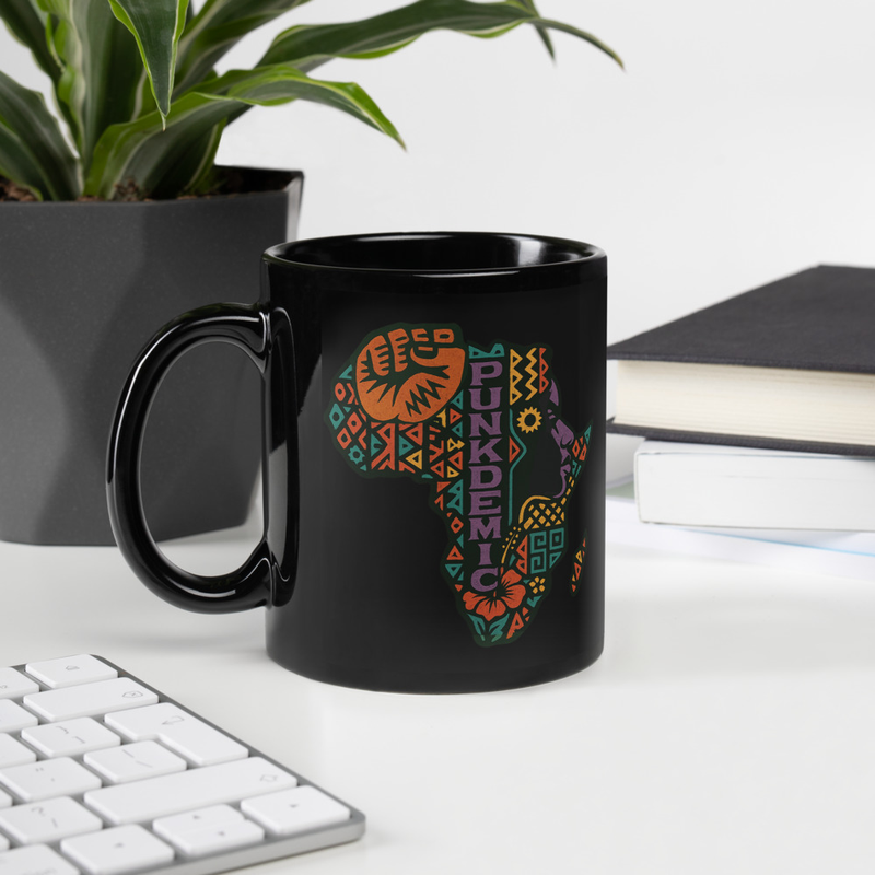 Black L' Afrique Glossy Mug