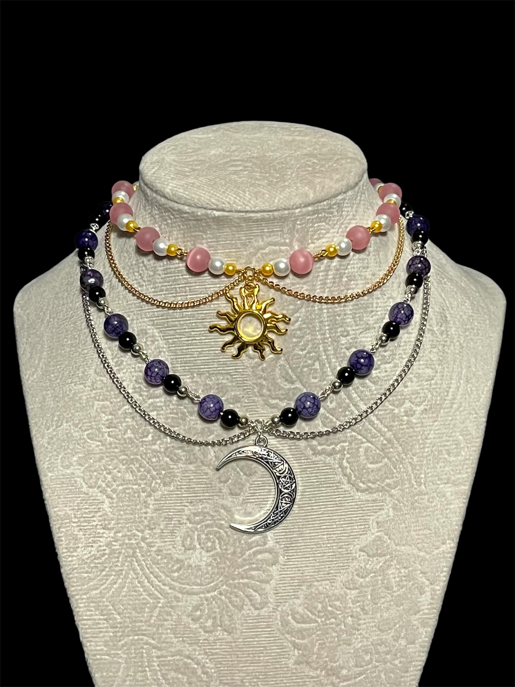 Galentines Sun and Moon Necklaces