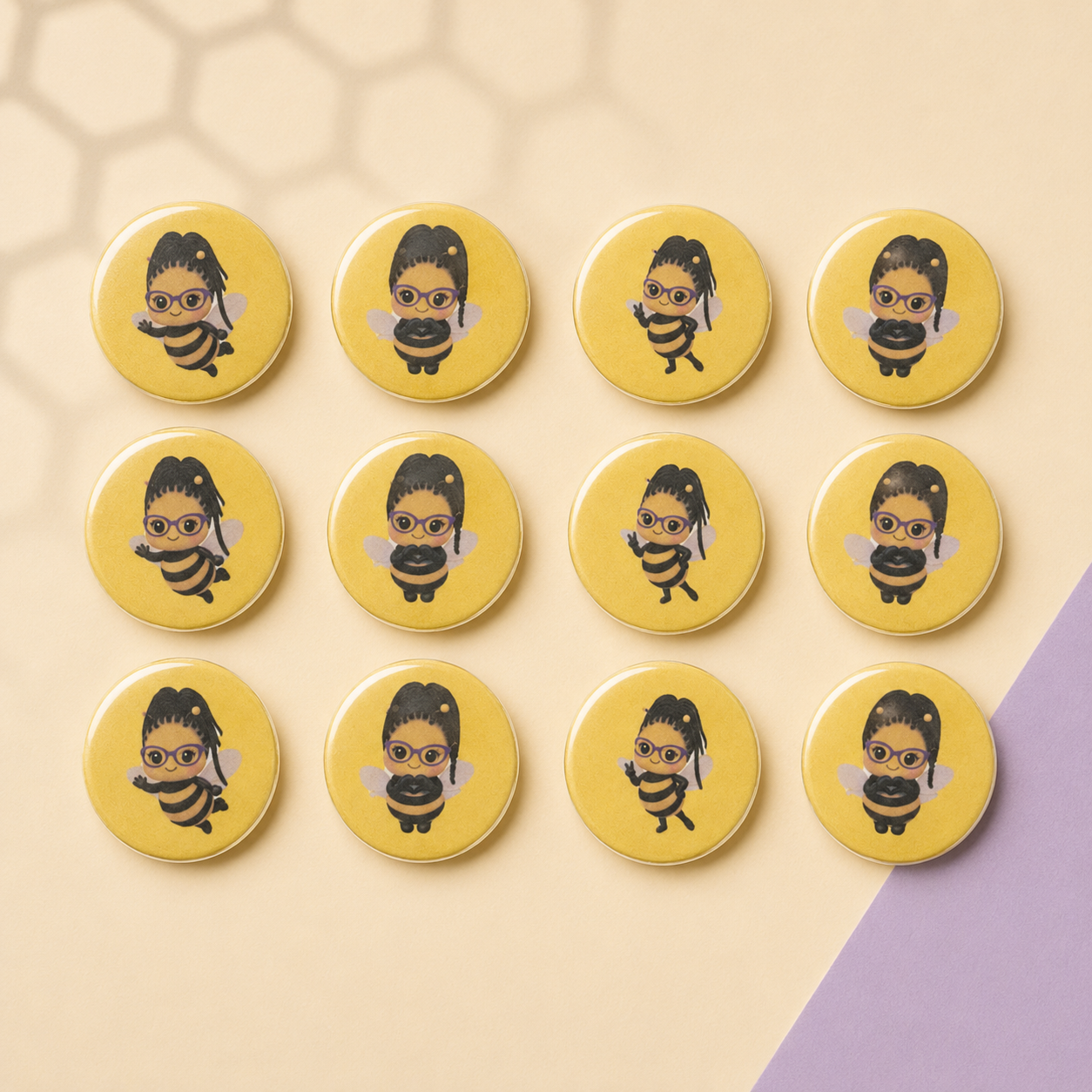 Bee Girl Buttons
