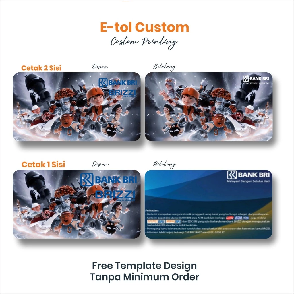 E-TOLL Custom | Brizzi Custom Bebas Desain | Kualitas Terbaik | E-toll Bank BRI