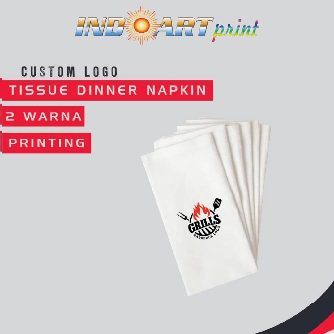 TISSUE PRINTING DINNER NAPKIN WHITE (CUSTOM PRINTING LOGO)