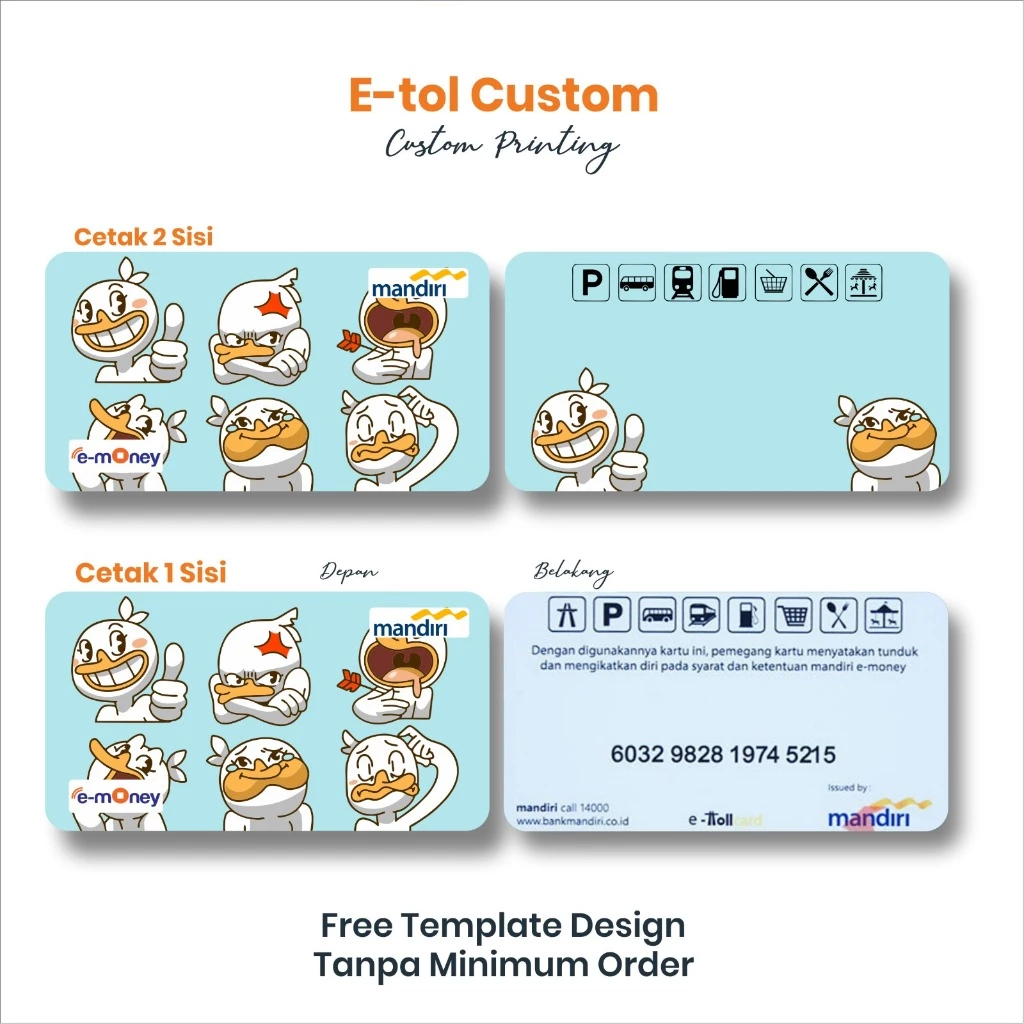 Emoney Custom Bebas Desain | Kualitas Terbaik | E-toll Bank MANDIRI