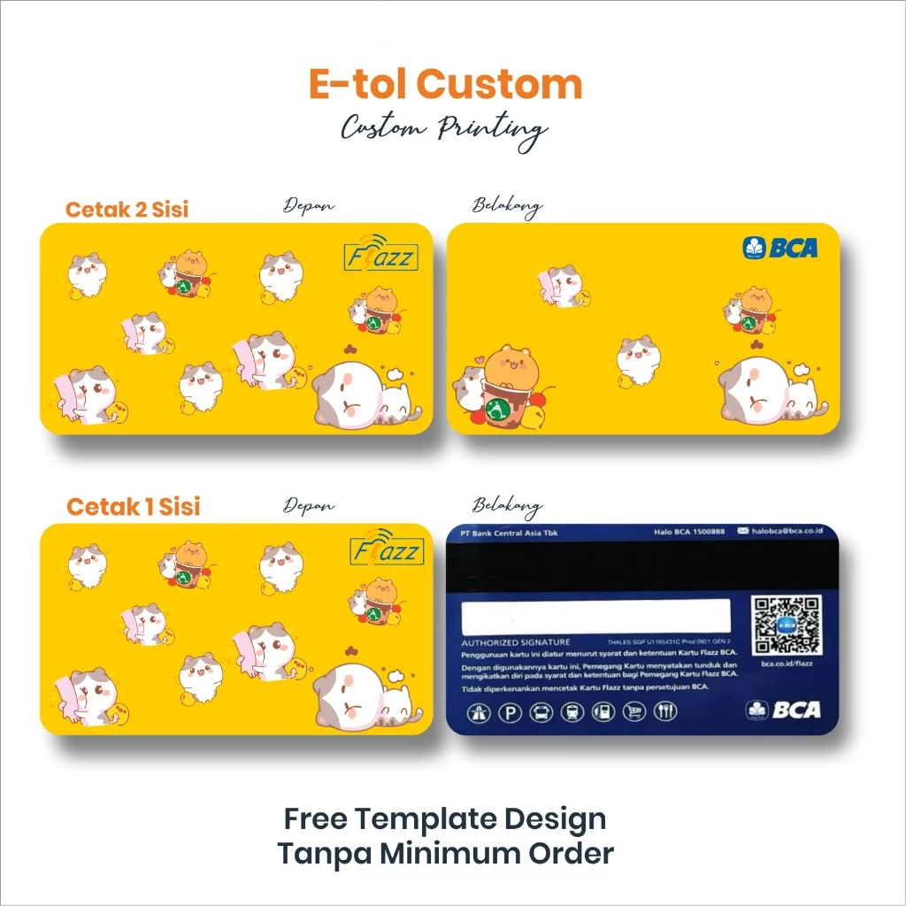 Flazz Custom Bebas Desain | Kualias Terbaik | E-toll Bank BCA
