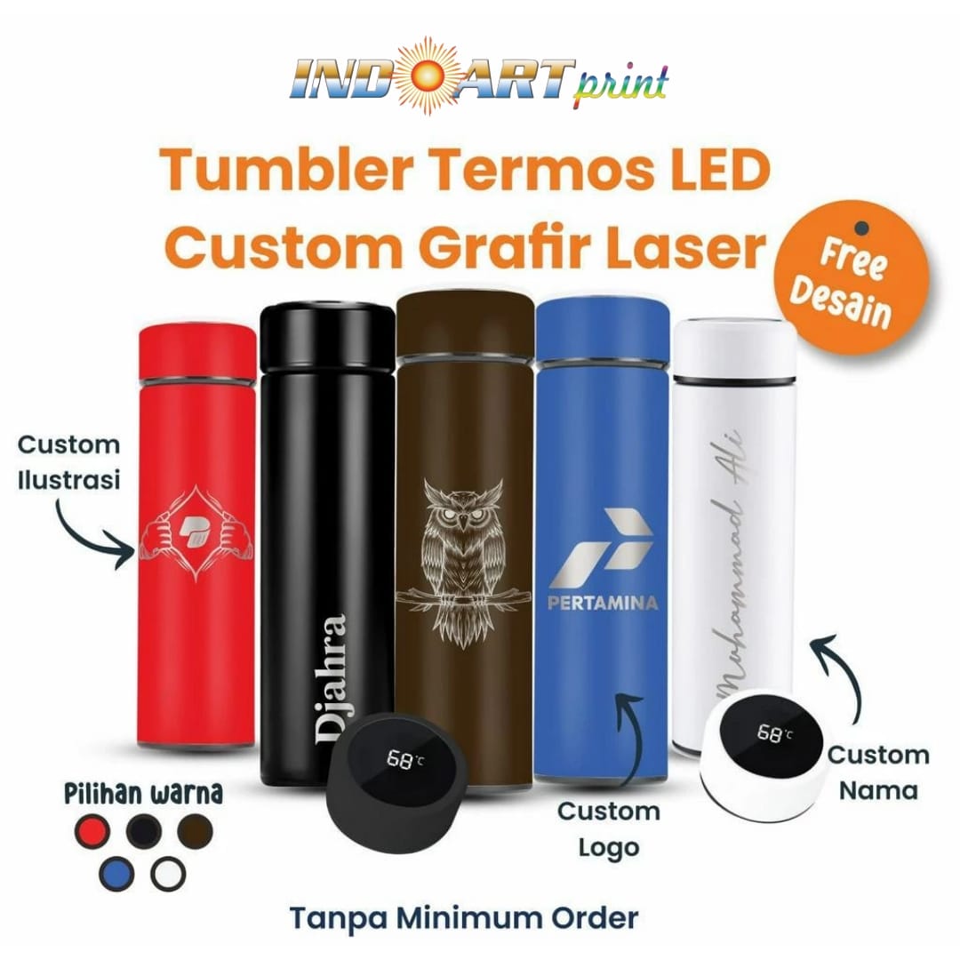 Tumbler Termos LED Custom Grafir Laser