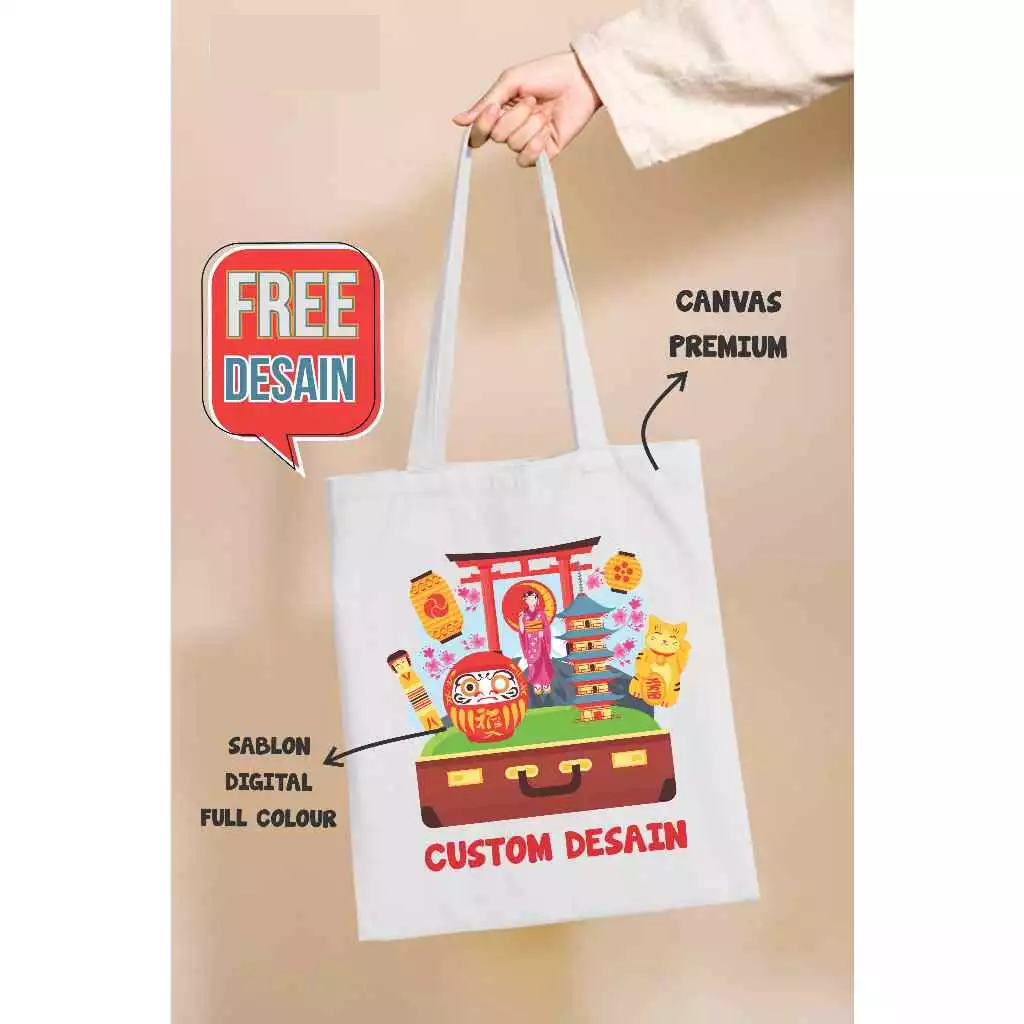 Totebag Kanvas Custom Sablon & DTF