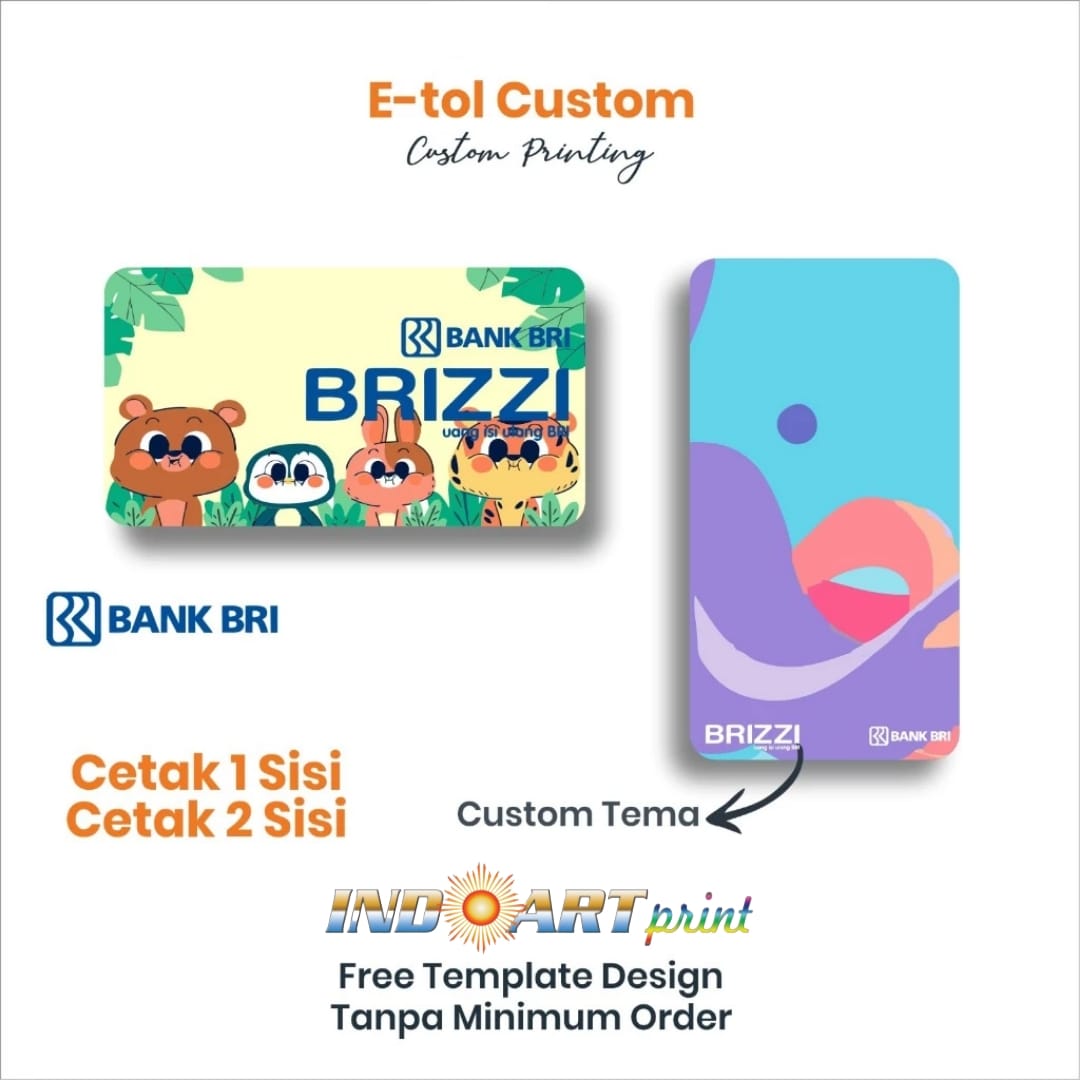 E-TOLL Custom | Brizzi Custom Bebas Desain | Kualitas Terbaik | E-toll Bank BRI
