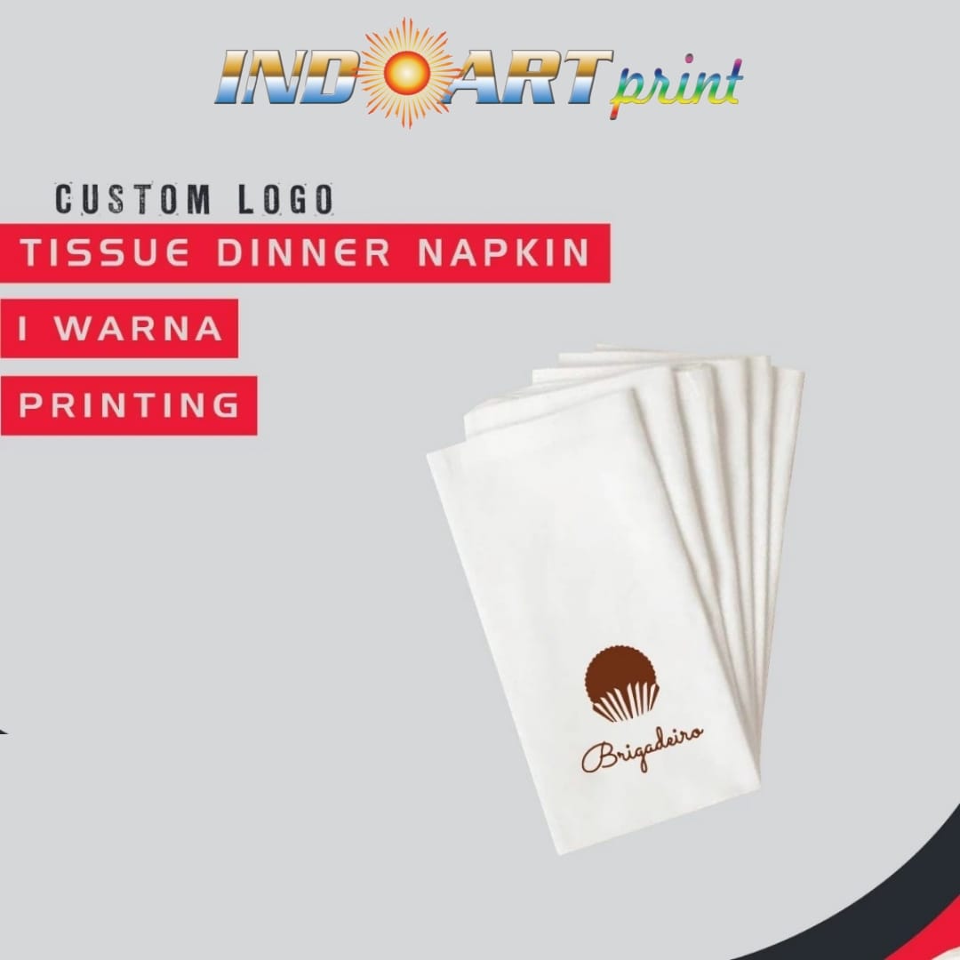 TISSUE PRINTING DINNER NAPKIN WHITE (CUSTOM PRINTING LOGO)