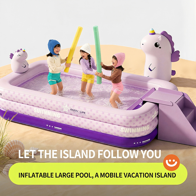 Unicorn Inflatable Pool with Slide
