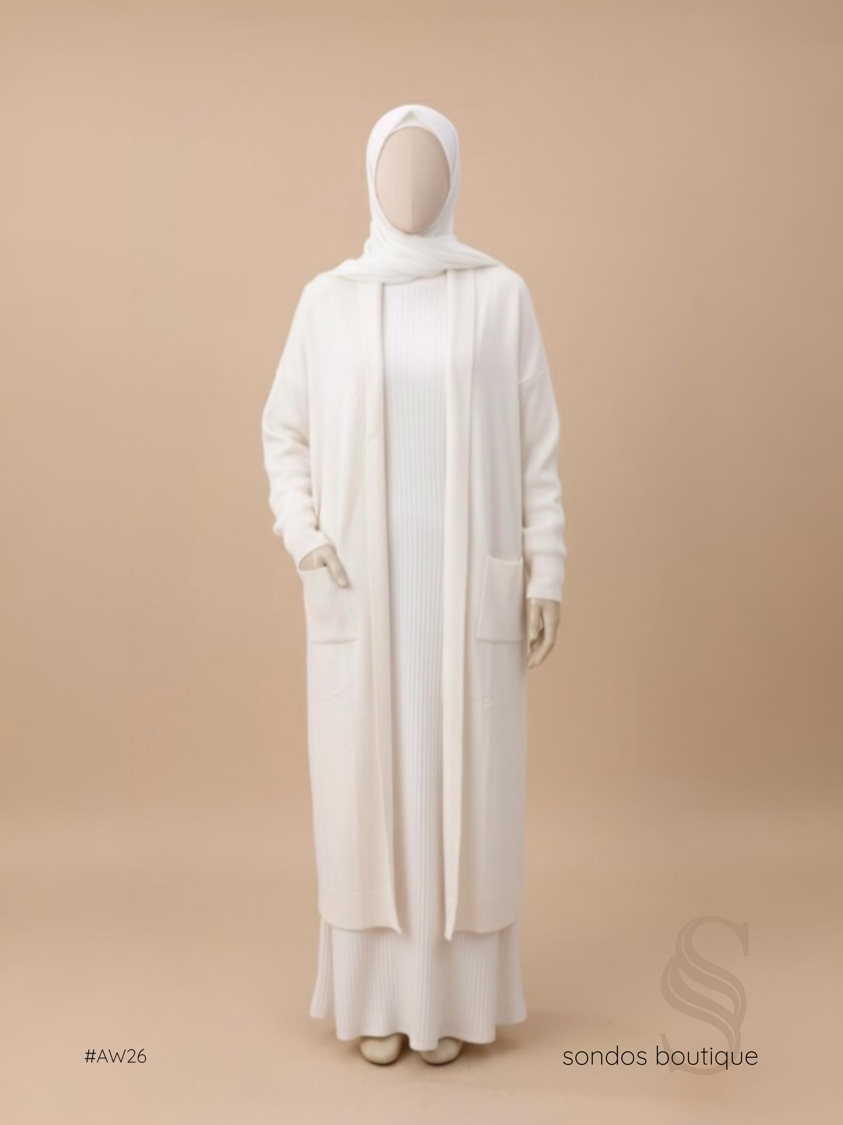 Long Teal Open-Front Cardigan