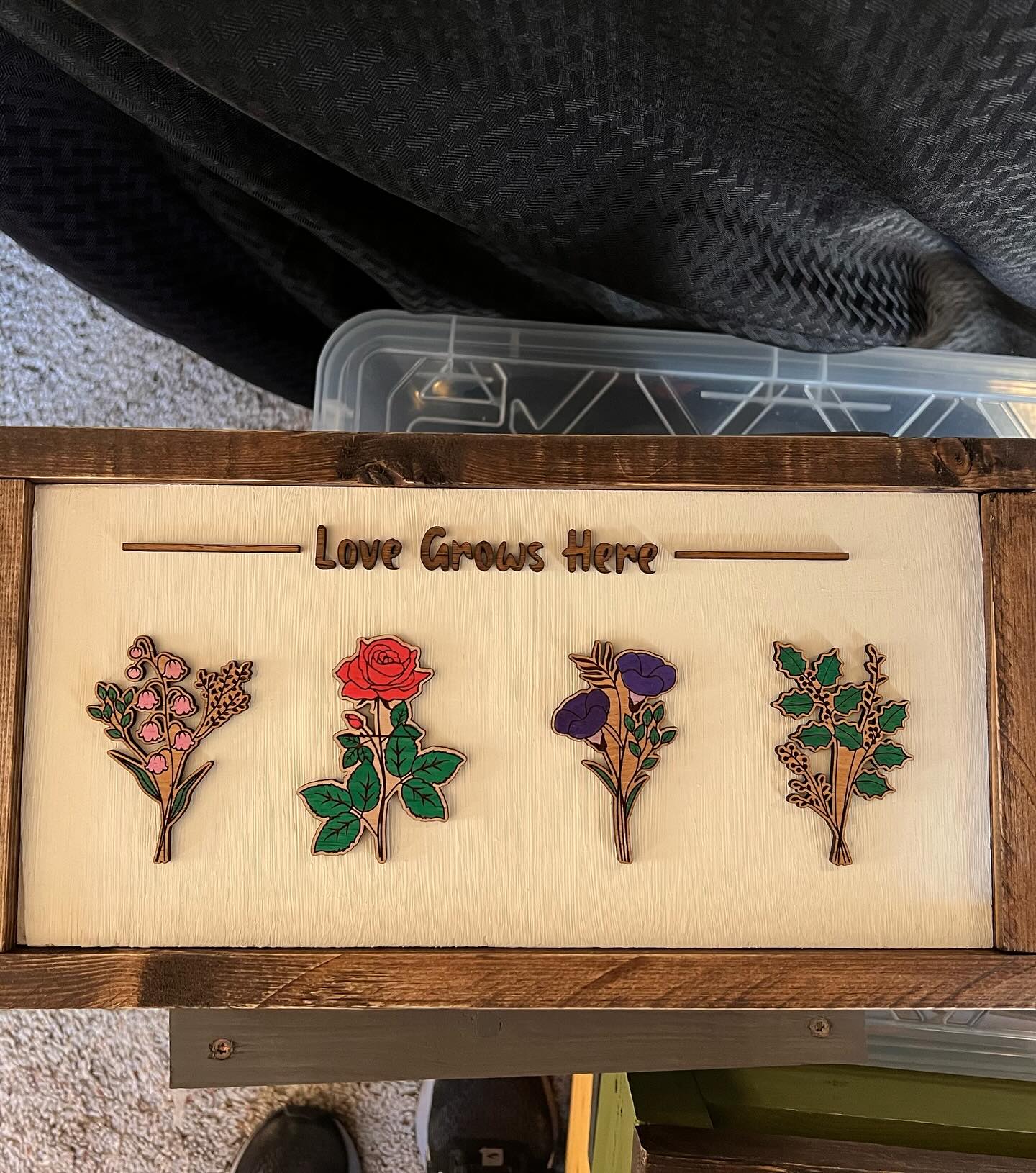 Love Grows Here Floral Wall Art