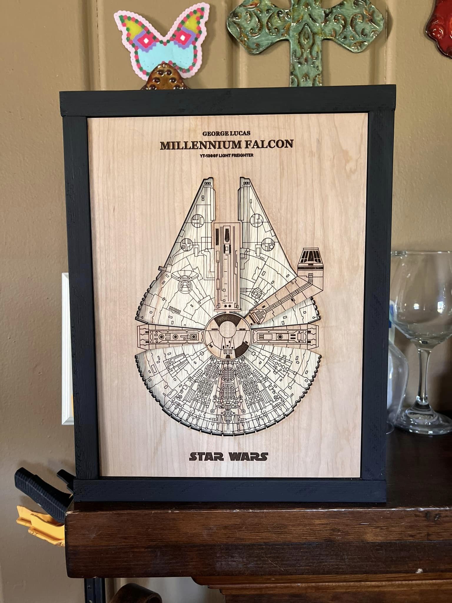 Millennium Falcon Wood Wall Art