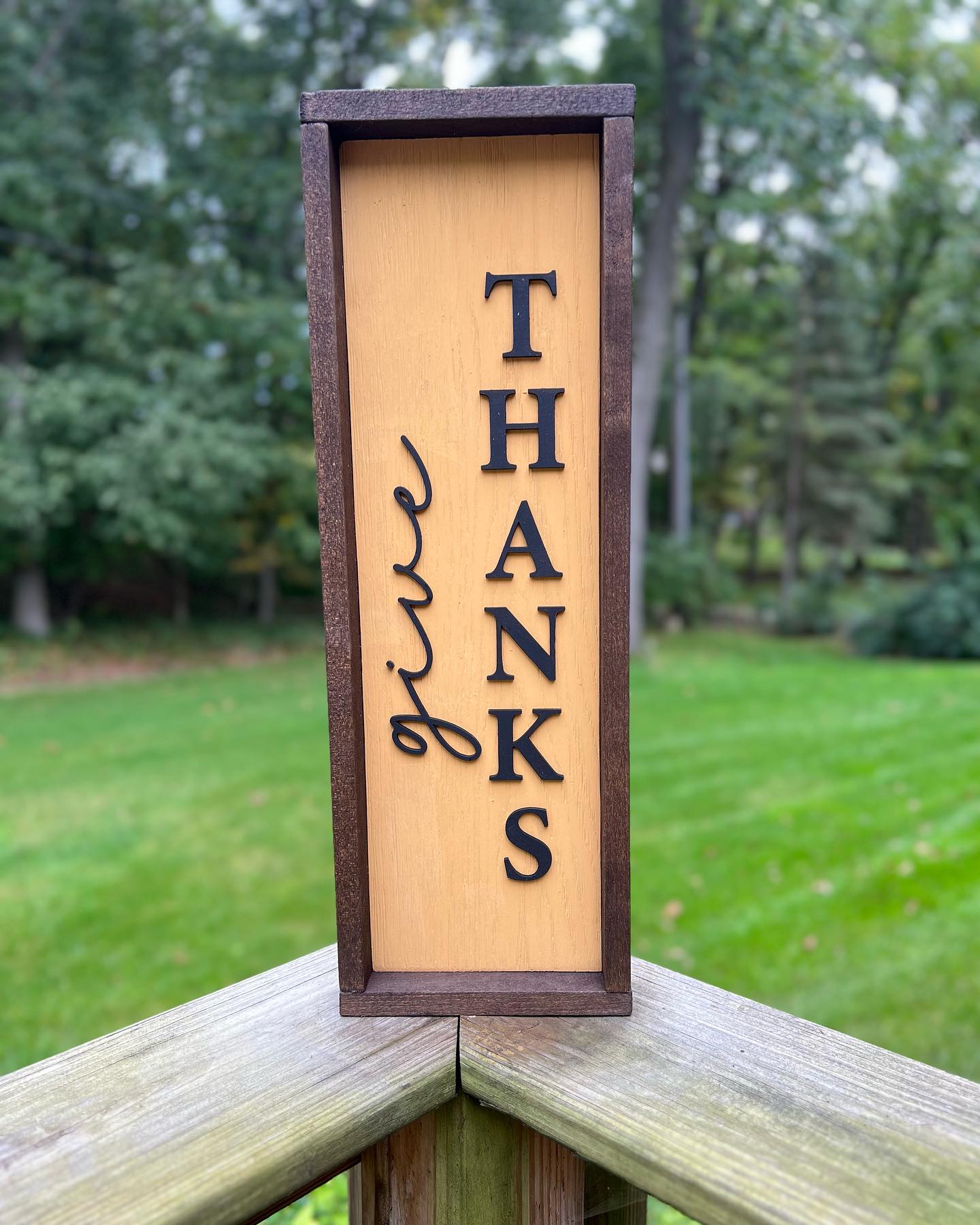 Give Thanks Wooden Sign