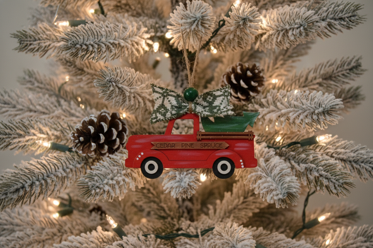 DIY - Paint your own Red Truck Christmas Tree Ornament