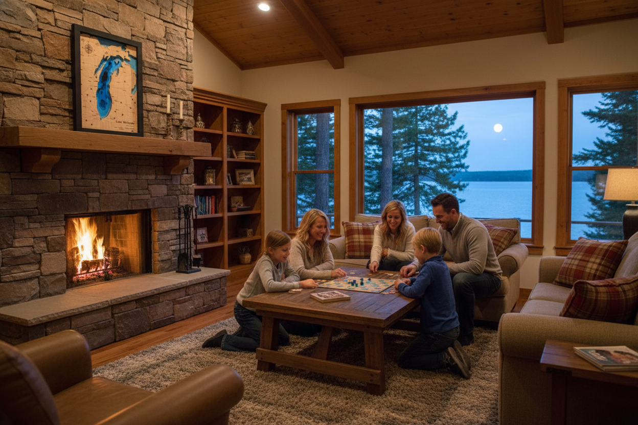 Lake Michigan Topographic Wood Map