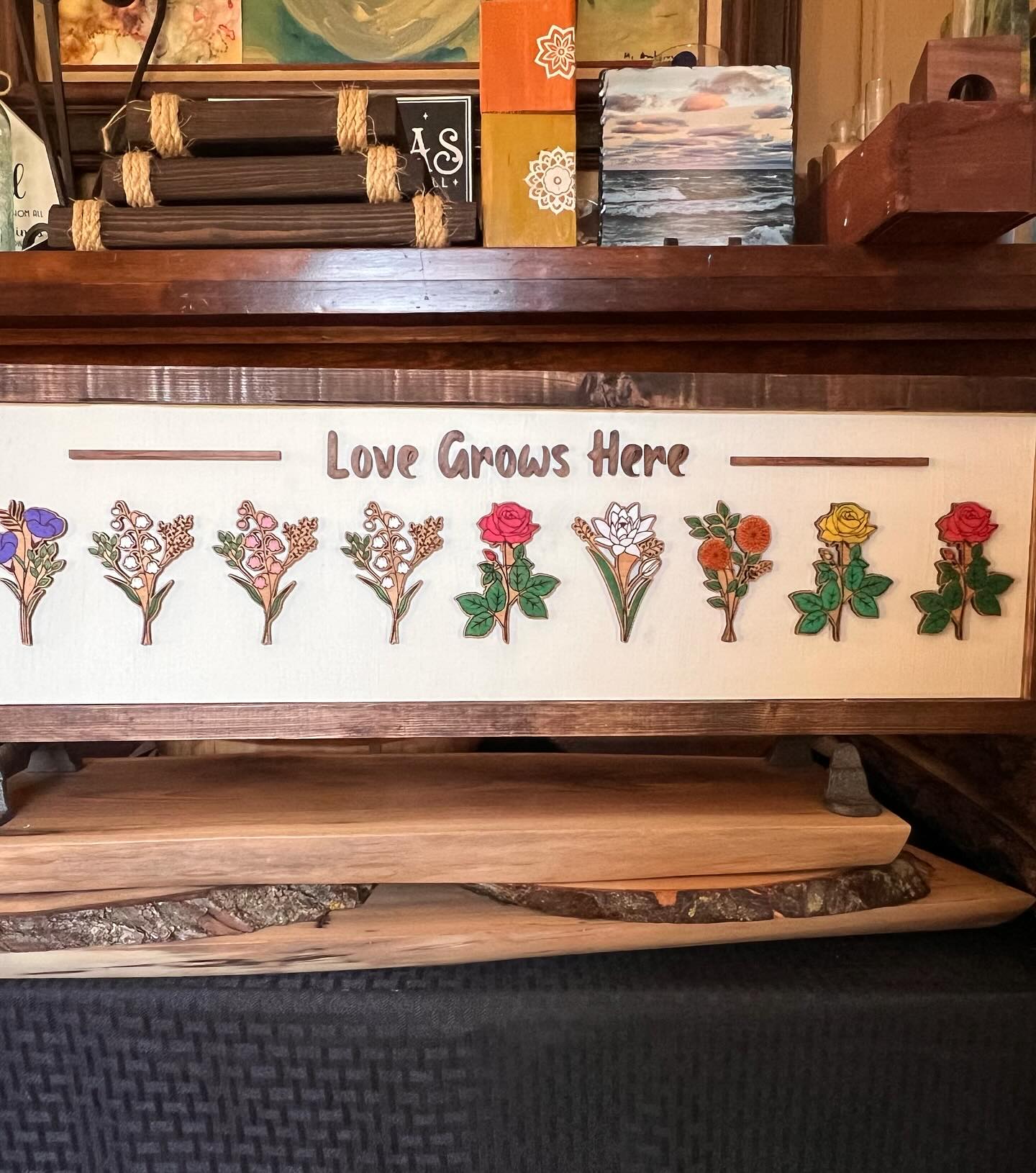 Love Grows Here Floral Wall Art