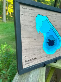 Black Lake Topographic Wood Map