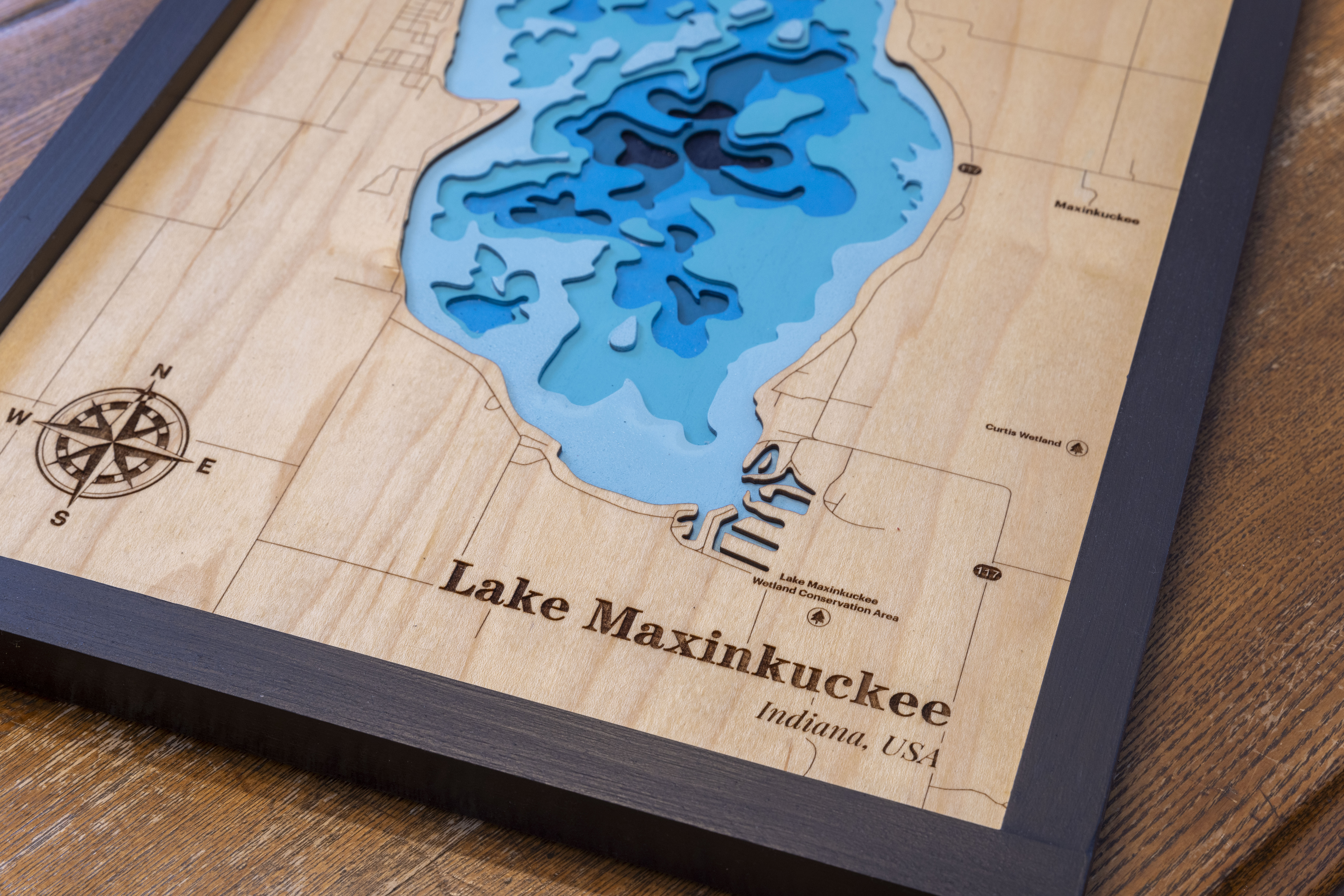 Lake Maxinkuckee Wooden Map Art