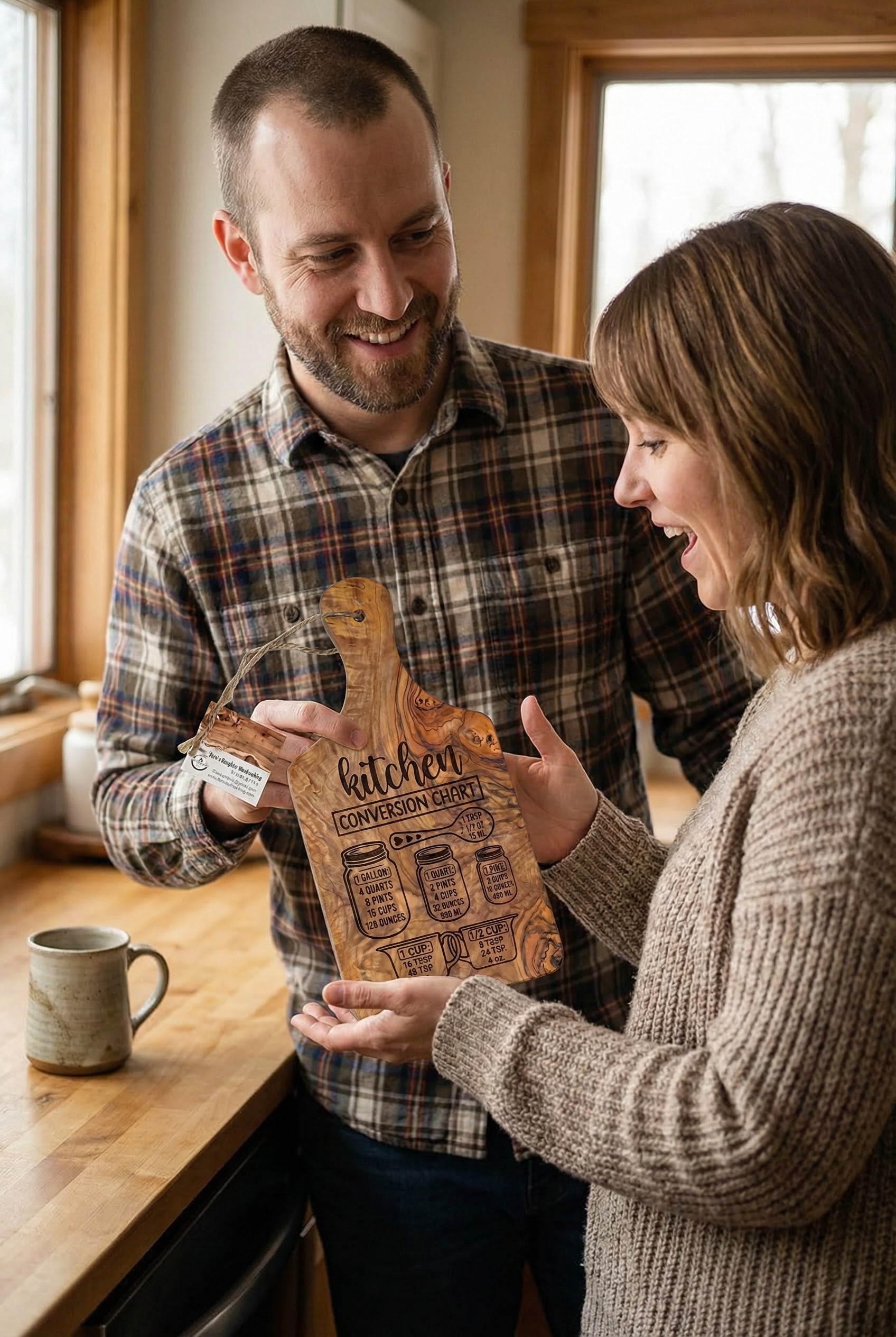 Kitchen Conversion Chart Wooden Cutting Board