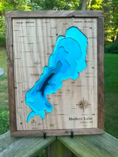 Mullett Lake 3D Wood Map