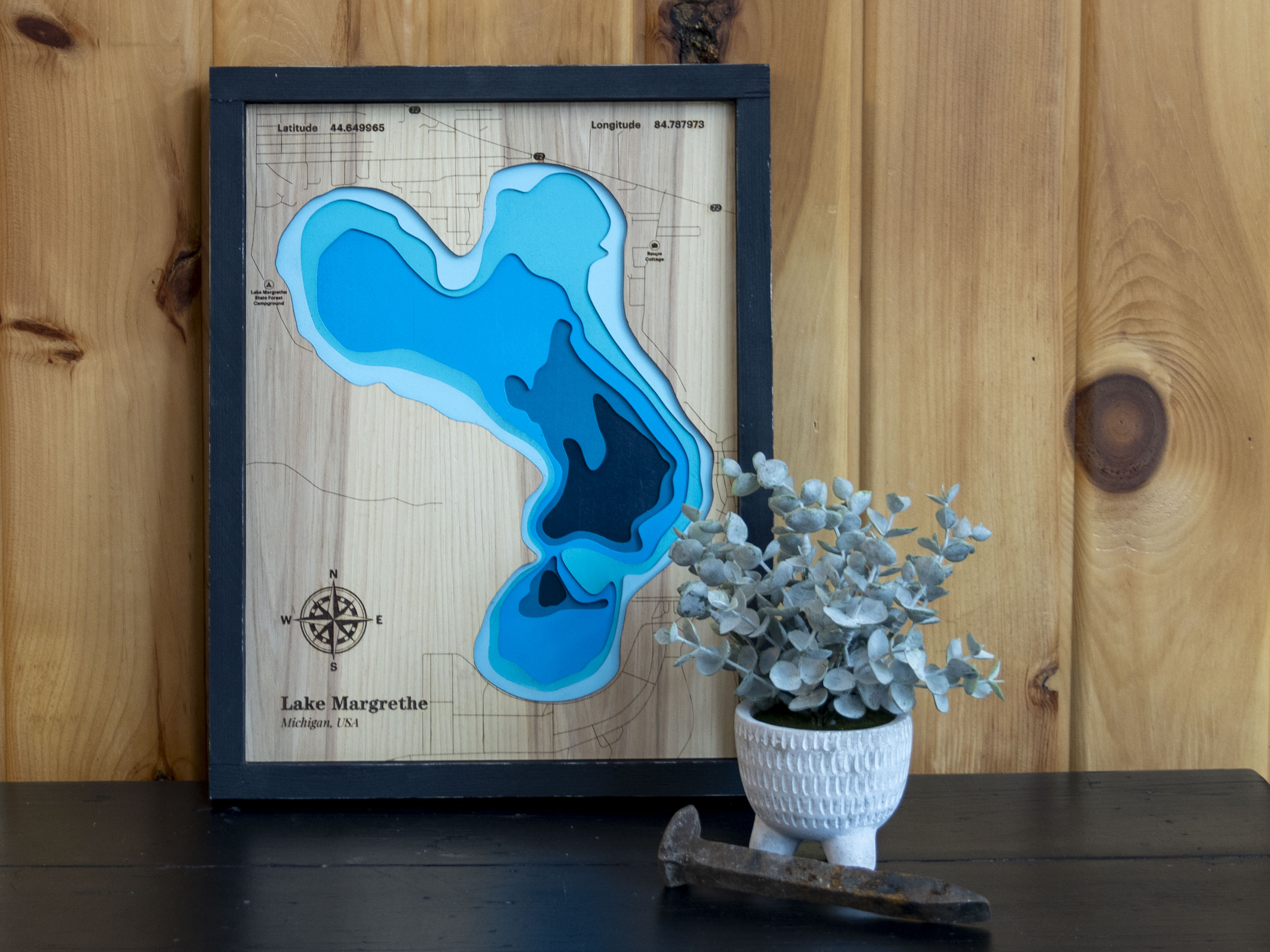 Lake Margrethe Topographic Map Art