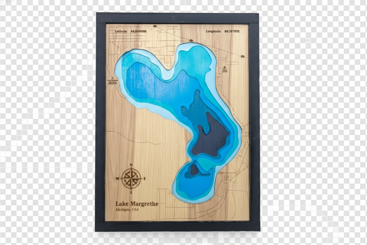 Lake Margrethe Topographic Map Art