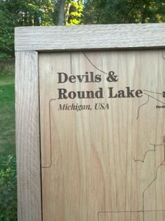 Devils & Round Lake Wooden Map