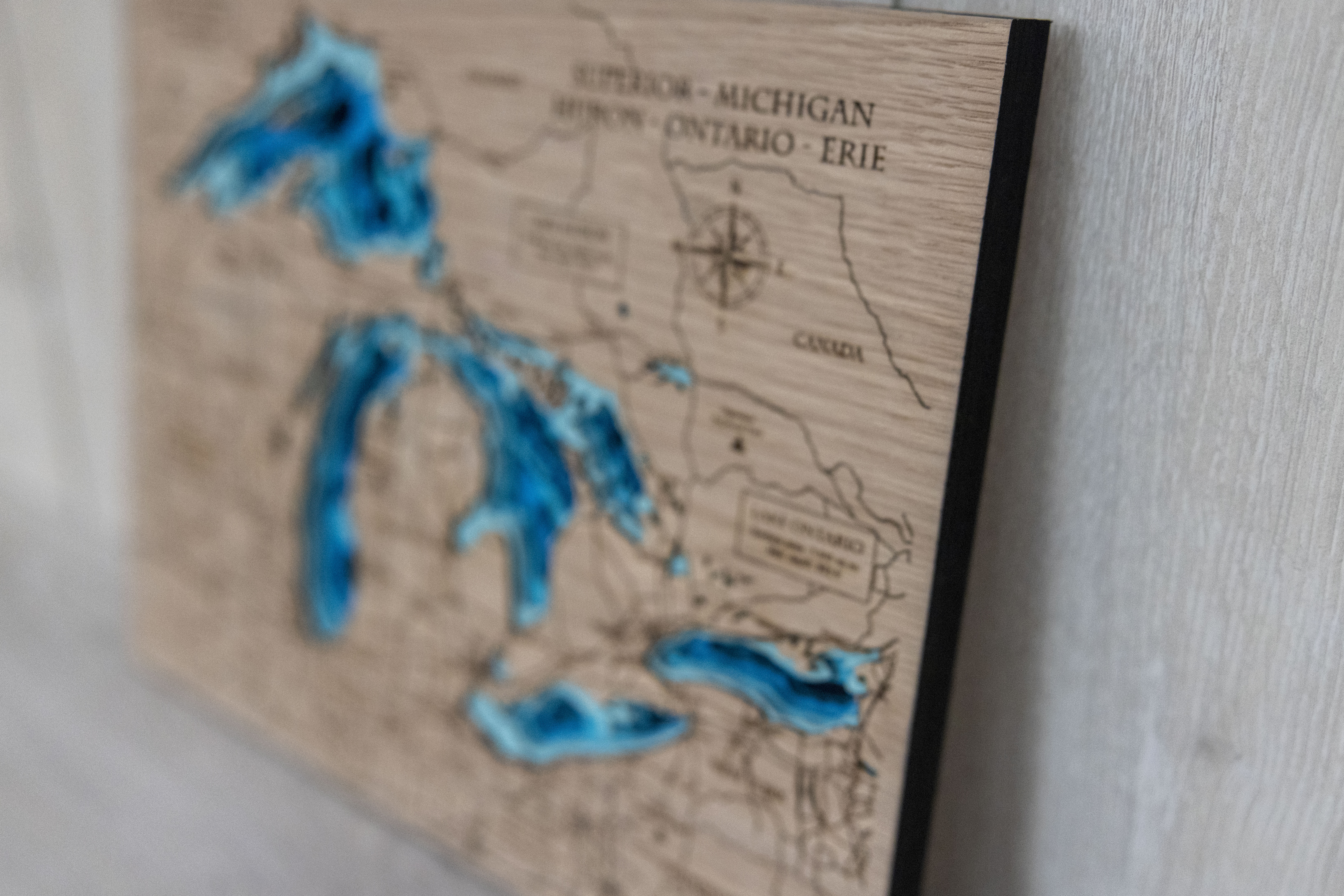 Great Lakes 3D Wooden Map