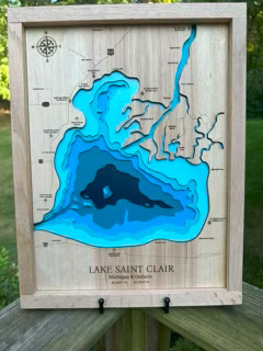 Lake Saint Clair Wooden Depth Map