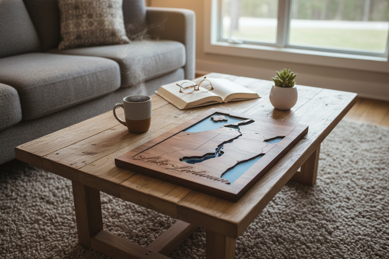 Lake Leelanau Wooden Map