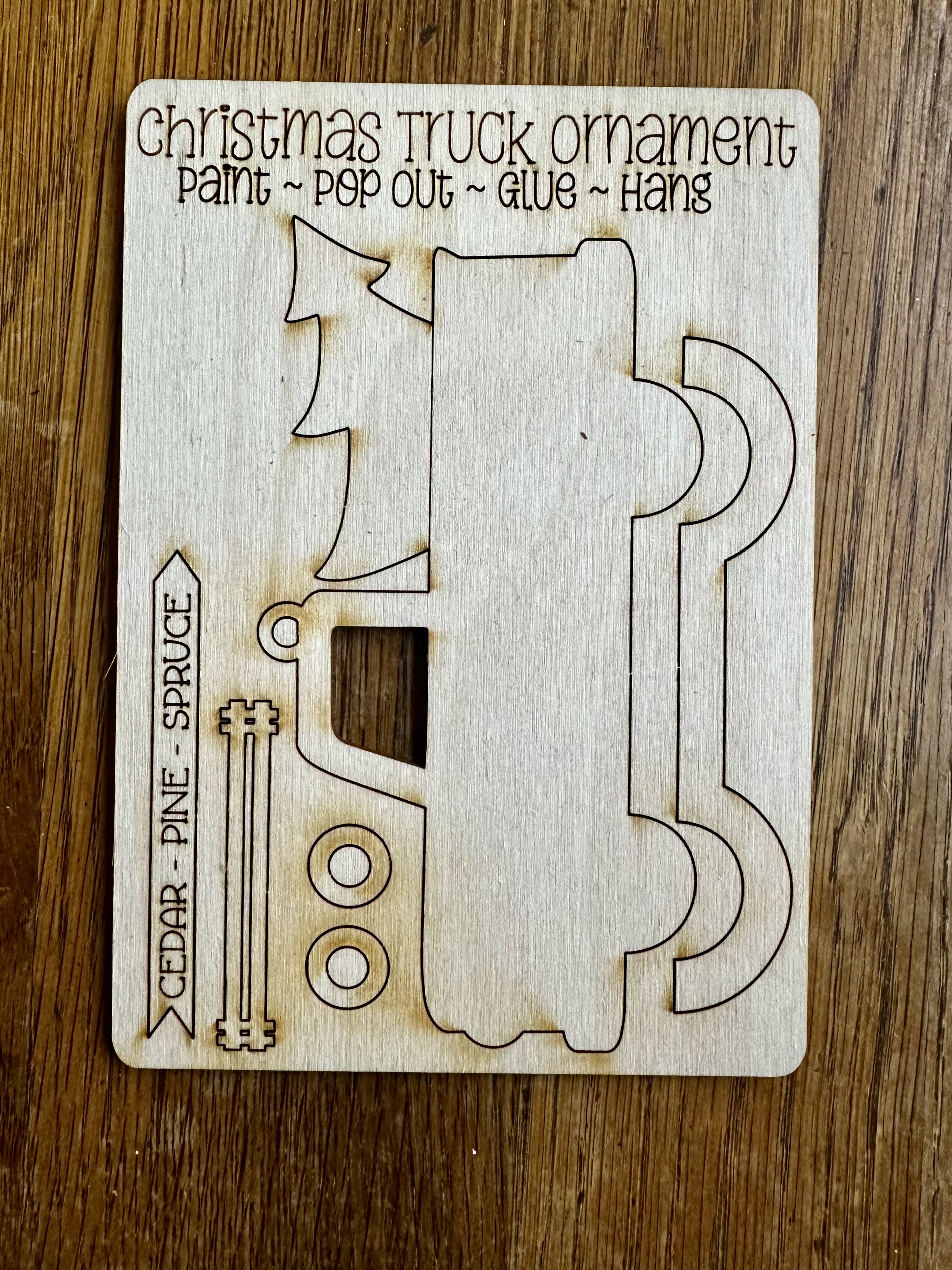 DIY - Paint your own Red Truck Christmas Tree Ornament