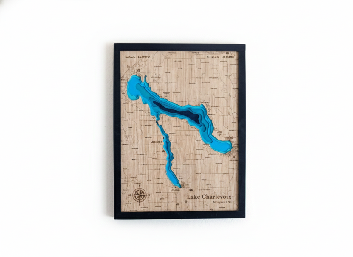 Lake Charlevoix Wood Map