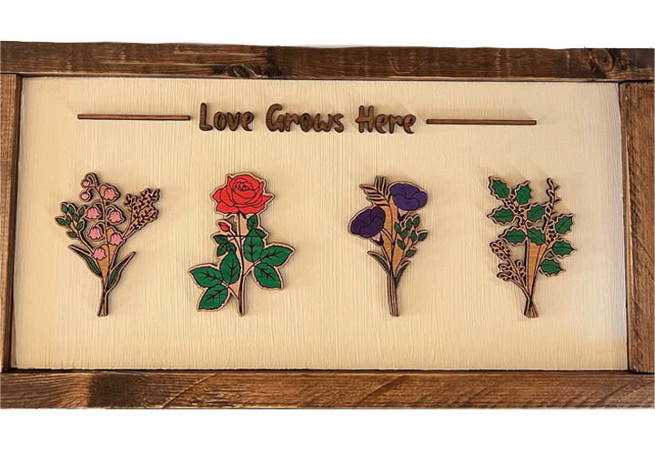 Floral Wooden Wall Art