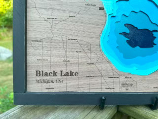 Black Lake Topographic Wood Map