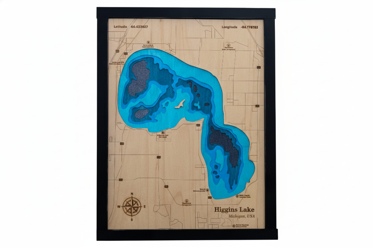 Higgins Lake Wood Map