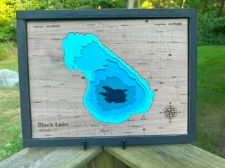 Black Lake Topographic Wood Map