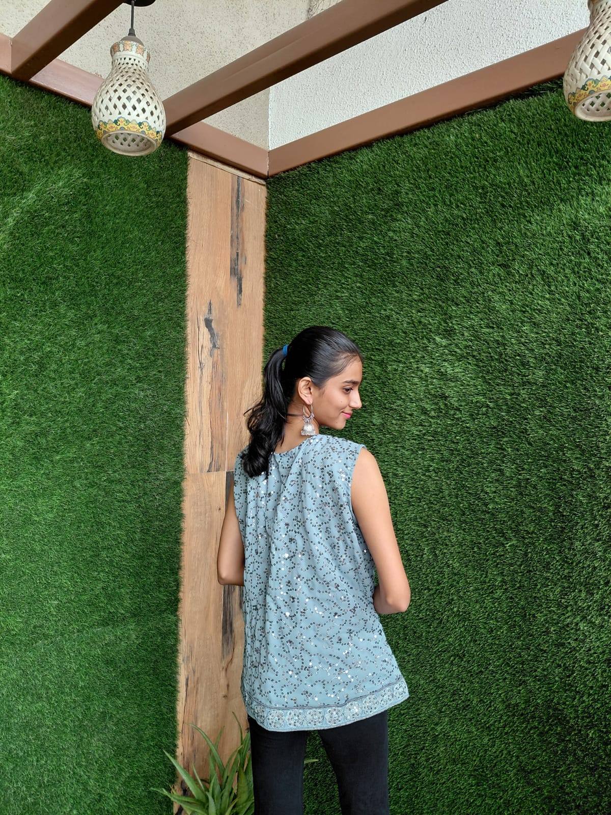 Sequined Sleeveless Top